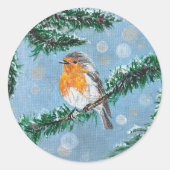 Winterliche Robin-Weihnachtsaufkleber Runder Aufkleber (Vorderseite)