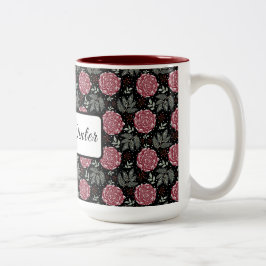 Winterliche Rosen Floraltasse Zweifarbige Tasse