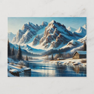 Winterliche Ruhe: Alpinreflektionen Postkarte