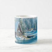 „Winterliche Ruhe am Berghütten“ Kaffeetasse (Mittel)