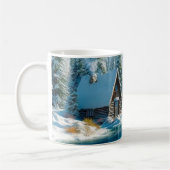 „Winterliche Ruhe am Berghütten“ Kaffeetasse (Links)