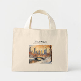 Winterliche Ruhe, Central Park Tote Bag Mini Stoffbeutel