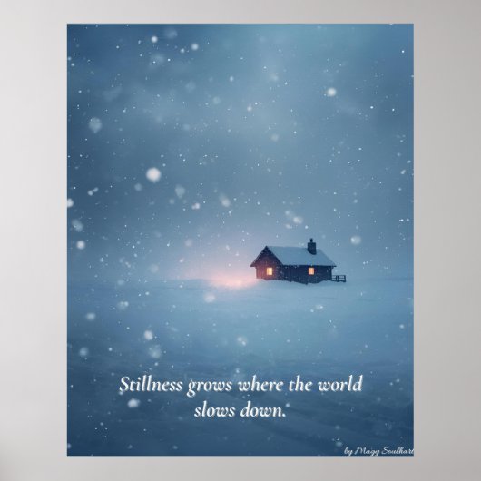 Winterliche Ruhe Kunstprint – „Sanftes Licht in de Poster (Vorne)