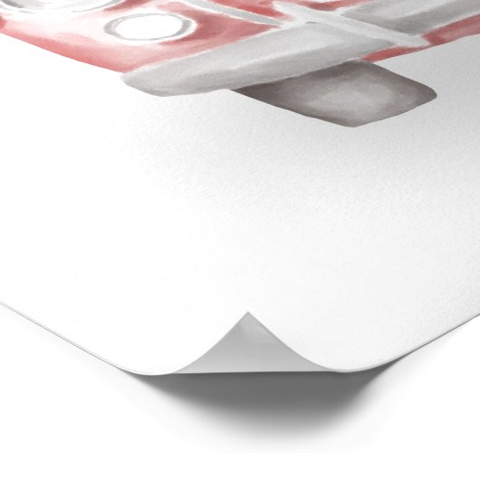 Winterliche Ruhe: Schneebergwelt mit Auto Poster (Ecke)