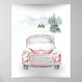 Winterliche Ruhe: Schneebergwelt mit Auto Poster (Vorne)