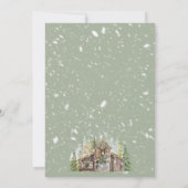 Winterliche rustikale Scheune im Wald Hochzeitsein Einladung (Rückseite)