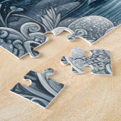 Winterliche Schneebebirgswölfe Puzzle (Seite)