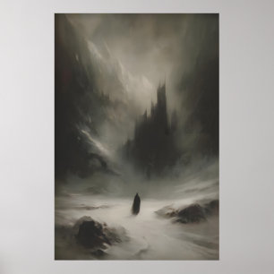 Winterliche Schneefantasie-Schloss-Kunst Druckbare Poster