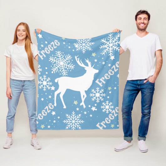 Winterliche Schneeflocken blau Fleecedecke (Beispiel)