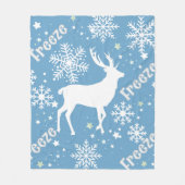 Winterliche Schneeflocken blau Fleecedecke (Vorderseite)