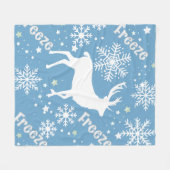 Winterliche Schneeflocken blau Fleecedecke (Vorderseite (Horizontal))