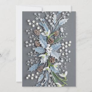 Winterliche Schneeglöckchen-Blumenanordnung mit Fr Einladung