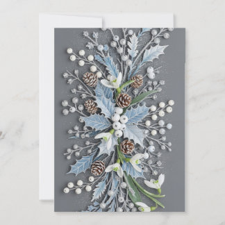 Winterliche Schneeglöckchen-Blumenanordnung mit Fr Einladung