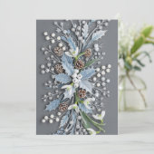 Winterliche Schneeglöckchen-Blumenanordnung mit Fr Einladung (Stehend Vorderseite)