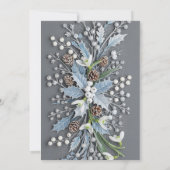 Winterliche Schneeglöckchen-Blumenanordnung mit Fr Einladung (Rückseite)