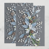 Winterliche Schneeglöckchen-Blumenanordnung mit Fr Einladung (Vorne/Hinten)