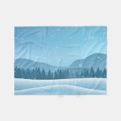 Winterliche Schneelandschaft im Wald Fleecedecke (Vorderseite (Horizontal))