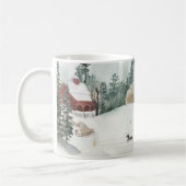 Winterliche Seelandschaft Frohe Botschaft und Freu Kaffeetasse (Links)