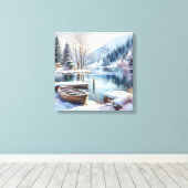 Winterliche Seeszene auf Leinwand (Insitu (Holzboden))