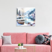 Winterliche Seeszene auf Leinwand (Insitu (Wohnzimmer))