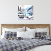 Winterliche Seeszene auf Leinwand (Insitu (Schlafzimmer))