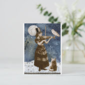 Winterliche Serenade-Weihnachtskarte Postkarte (Stehend Vorderseite)