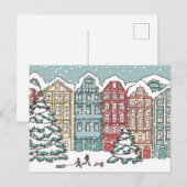 Winterliche Stadtszene Postkarte (Vorne/Hinten)