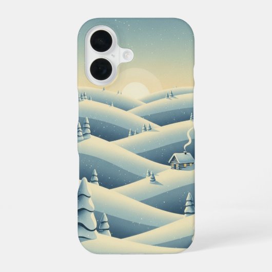 Winterliche Stille Hügel iPhone 16 Hülle (Rückseite)