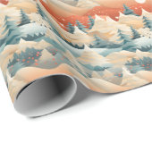 Winterliche Szene Bäume Berge Schnee Geschenkpapier (Rolleneckpunkt)
