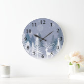 Winterliche Szene (Groß) Wanduhr (Zuhause)