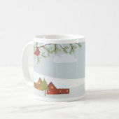 Winterliche Szene mit roter Vogeltasse Kaffeetasse (Vorderseite Links)