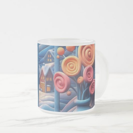 Winterliche Umarmung Mattglastasse (VorderseiteRechts)