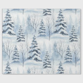 Winterliche Waldserenität – Schnee bedeckte Waldla Geschenkpapier (Flach)