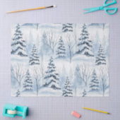 Winterliche Waldserenität – Schnee bedeckter Wald Seidenpapier (Basteln)