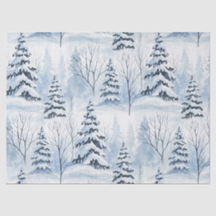 Winterliche Waldserenität – Schnee bedeckter Wald Seidenpapier