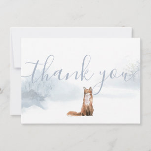 Winterliche Waldszene Fuchs Danke