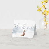Winterliche Waldszene Fuchs Danke Karte (Gelbe Blume)