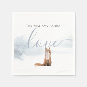 Winterliche Waldszene Fuchs Feiertag Serviette