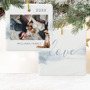 Winterliche Waldszene Fuchs Foto Keramikornament