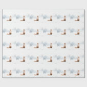 Winterliche Waldszene Fuchs Geschenkpapier (Flach)