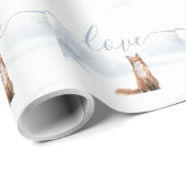 Winterliche Waldszene Fuchs Geschenkpapier (Rolleneckpunkt)