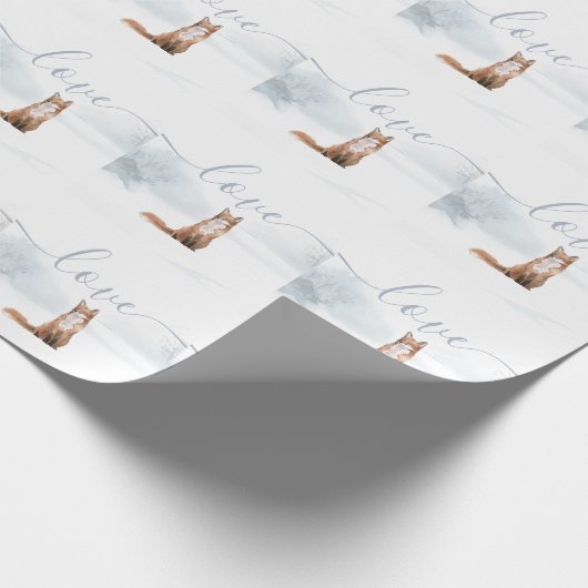 Winterliche Waldszene Fuchs Geschenkpapier (Ecke)