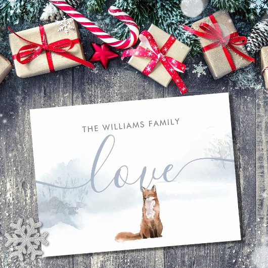 Winterliche Waldszene Fuchs Postkarte