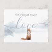 Winterliche Waldszene Fuchs Postkarte (Vorderseite)