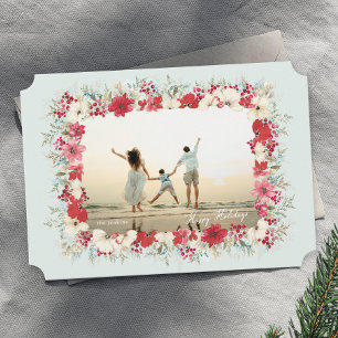 winterliche Weihnachtsstern-Weihnachts-Botanik-Fot Feiertagskarte