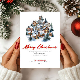 Winterliche Weihnachtsszene Weihnachtsgrußkarte Feiertagskarte
