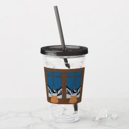 Winterlicher Acrylglas-Schneeball Acryltrinkbecher
