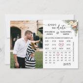 Winterlicher Blumenkalender mit Foto Save The Date (Vorderseite)
