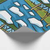 Winterlicher Fluss mit Eisschollen Geschenkpapier