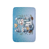 Winterlicher gemütlicher Schneemann Badematte (Vorderseite Vertikal)